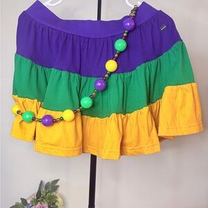 Mardi gras Skirt with built-in shorts colored